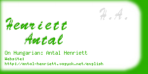 henriett antal business card